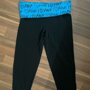 EUC PINK Victoria’s Secret fold over stretchy yoga pants